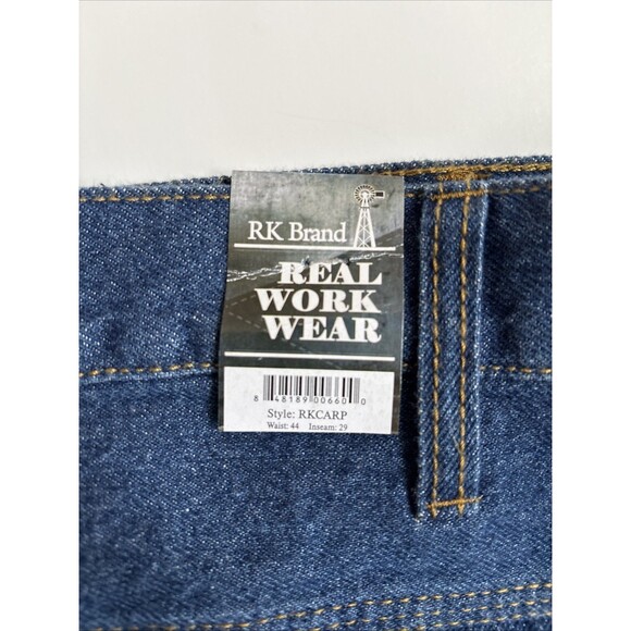 NWT Big Men's RK Brand Blue Denim Carpenter Relaxed 100% Cotton Size 44x29 - Picture 3 of 8